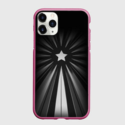 Чехол iPhone 11 Pro матовый Звезда с лучами, цвет: 3D-малиновый