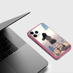 Чехол iPhone 11 Pro матовый Девушка аниме, цвет: 3D-малиновый — фото 2