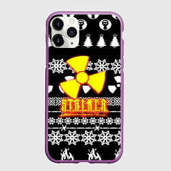 Чехол iPhone 11 Pro матовый Stalker fire pattern, цвет: 3D-фиолетовый