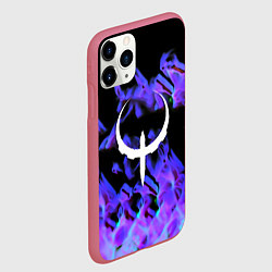 Чехол iPhone 11 Pro матовый Квейк неоновый огонь, цвет: 3D-малиновый — фото 2