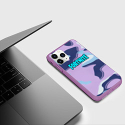 Чехол iPhone 11 Pro матовый Fortnite camo steel, цвет: 3D-фиолетовый — фото 2