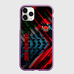 Чехол iPhone 11 Pro матовый Geometry dash game steel, цвет: 3D-фиолетовый