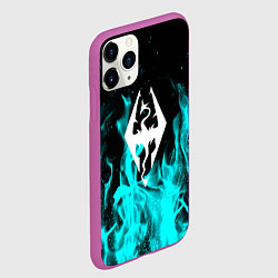 Чехол iPhone 11 Pro матовый The elder scrolls neon flame, цвет: 3D-фиолетовый — фото 2