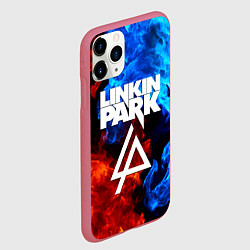 Чехол iPhone 11 Pro матовый Linkin park битва огней, цвет: 3D-малиновый — фото 2