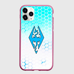 Чехол iPhone 11 Pro матовый The elder scrolls hexagon, цвет: 3D-малиновый