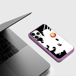 Чехол iPhone 11 Pro матовый СССР текстура герб, цвет: 3D-фиолетовый — фото 2
