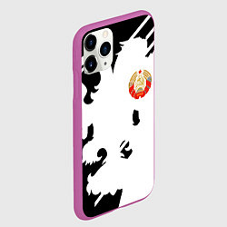 Чехол iPhone 11 Pro матовый СССР текстура герб, цвет: 3D-фиолетовый — фото 2