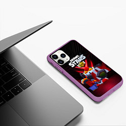 Чехол iPhone 11 Pro матовый Brawl Stars Алый паладин Вольт, цвет: 3D-фиолетовый — фото 2