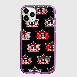 Чехол iPhone 11 Pro матовый Буддистские символы - японские атрибуты, цвет: 3D-фиолетовый