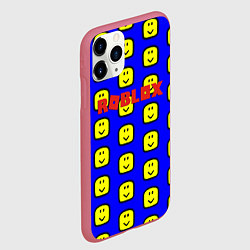 Чехол iPhone 11 Pro матовый Roblox pattern mobile, цвет: 3D-малиновый — фото 2