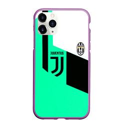Чехол iPhone 11 Pro матовый Juventus geometry, цвет: 3D-фиолетовый