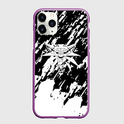 Чехол iPhone 11 Pro матовый Ведьмак белые краски, цвет: 3D-фиолетовый