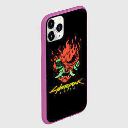 Чехол iPhone 11 Pro матовый Cyberpunk 2077 logo, цвет: 3D-фиолетовый — фото 2
