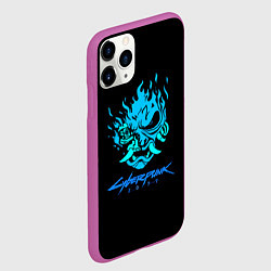 Чехол iPhone 11 Pro матовый Cyberpunk 2077 logo game, цвет: 3D-фиолетовый — фото 2