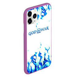 Чехол iPhone 11 Pro матовый God of War синий огонь, цвет: 3D-фиолетовый — фото 2