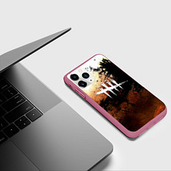 Чехол iPhone 11 Pro матовый Dead by daylight crow, цвет: 3D-малиновый — фото 2