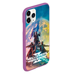 Чехол iPhone 11 Pro матовый Эскалация свободы Helldivers 2, цвет: 3D-фиолетовый — фото 2