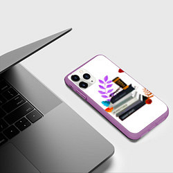 Чехол iPhone 11 Pro матовый Книги, цвет: 3D-фиолетовый — фото 2