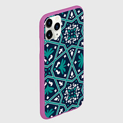 Чехол iPhone 11 Pro матовый Геометрический узор арабеска, цвет: 3D-фиолетовый — фото 2