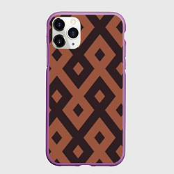 Чехол iPhone 11 Pro матовый Геометрический узор ромб, цвет: 3D-фиолетовый