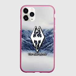 Чехол iPhone 11 Pro матовый Cкайрим зима, цвет: 3D-малиновый
