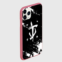 Чехол iPhone 11 Pro матовый Doom палач лого, цвет: 3D-малиновый — фото 2