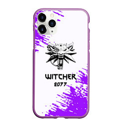 Чехол iPhone 11 Pro матовый The Witcher 2077 неоновые краски, цвет: 3D-фиолетовый