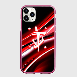 Чехол iPhone 11 Pro матовый Doom logo geometry, цвет: 3D-малиновый