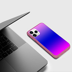 Чехол iPhone 11 Pro матовый Неоновая градиент абстракция, цвет: 3D-малиновый — фото 2