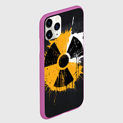 Чехол iPhone 11 Pro матовый Знак радиации, цвет: 3D-фиолетовый — фото 2