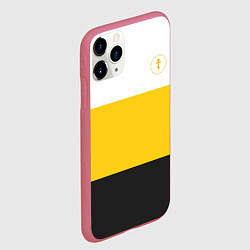 Чехол iPhone 11 Pro матовый Сокрушу пред ним врагов его крест желтый, цвет: 3D-малиновый — фото 2