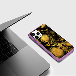 Чехол iPhone 11 Pro матовый Текстура песок, цвет: 3D-фиолетовый — фото 2
