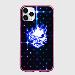 Чехол iPhone 11 Pro матовый Киберпанк неоновый паттерн, цвет: 3D-малиновый