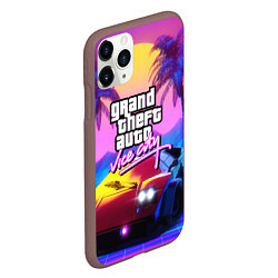 Чехол iPhone 11 Pro матовый Vice city retro wave Lambo, цвет: 3D-коричневый — фото 2