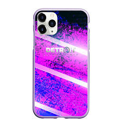 Чехол iPhone 11 Pro матовый Detroit become human neon, цвет: 3D-светло-сиреневый