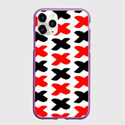 Чехол iPhone 11 Pro матовый Крестики, цвет: 3D-фиолетовый