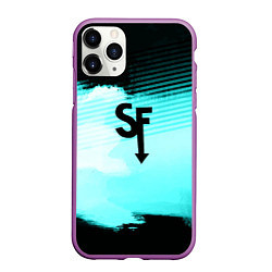 Чехол iPhone 11 Pro матовый Sally face geometry, цвет: 3D-фиолетовый