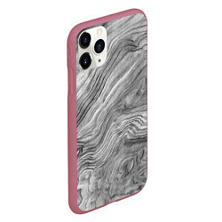 Чехол iPhone 11 Pro матовый Текстура дерева - абстракция, цвет: 3D-малиновый — фото 2