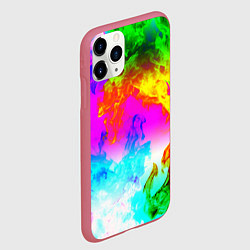 Чехол iPhone 11 Pro матовый Неоново кислотный огонь, цвет: 3D-малиновый — фото 2