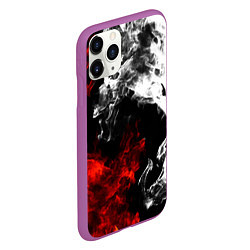 Чехол iPhone 11 Pro матовый Битва дыма и огня, цвет: 3D-фиолетовый — фото 2