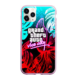 Чехол iPhone 11 Pro матовый GTA vice city tropic, цвет: 3D-розовый