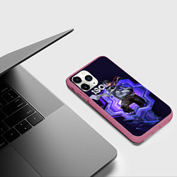 Чехол iPhone 11 Pro матовый Iso Valorant, цвет: 3D-малиновый — фото 2