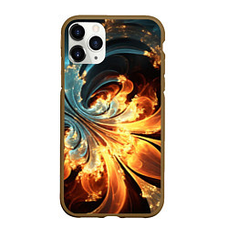 Чехол iPhone 11 Pro матовый Абстрактный фрактал, цвет: 3D-коричневый