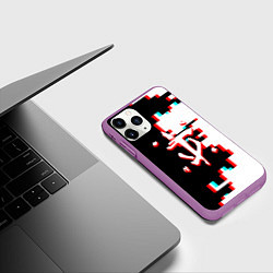 Чехол iPhone 11 Pro матовый Doom geometry, цвет: 3D-фиолетовый — фото 2