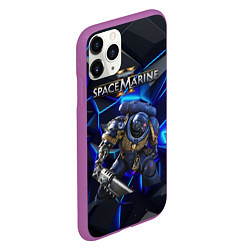 Чехол iPhone 11 Pro матовый Warhammer 40000 space marine 2 ультрамарин, цвет: 3D-фиолетовый — фото 2