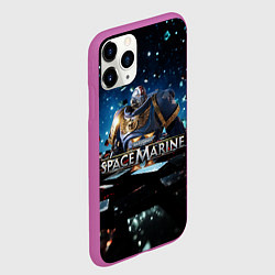 Чехол iPhone 11 Pro матовый Warhammer 40000 space marine 2 ультрамарин в броне, цвет: 3D-фиолетовый — фото 2