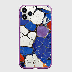 Чехол iPhone 11 Pro матовый Потрескавшаяся плитка, цвет: 3D-фиолетовый