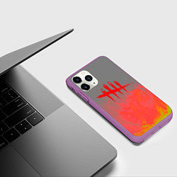 Чехол iPhone 11 Pro матовый Dead by Daylight logo fire, цвет: 3D-фиолетовый — фото 2