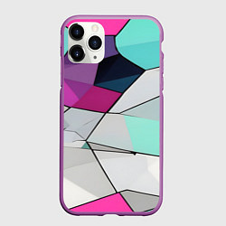 Чехол iPhone 11 Pro матовый Яркая геометрическая абстракция, цвет: 3D-фиолетовый