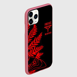 Чехол iPhone 11 Pro матовый Последние из нас лого и узор красный, цвет: 3D-малиновый — фото 2